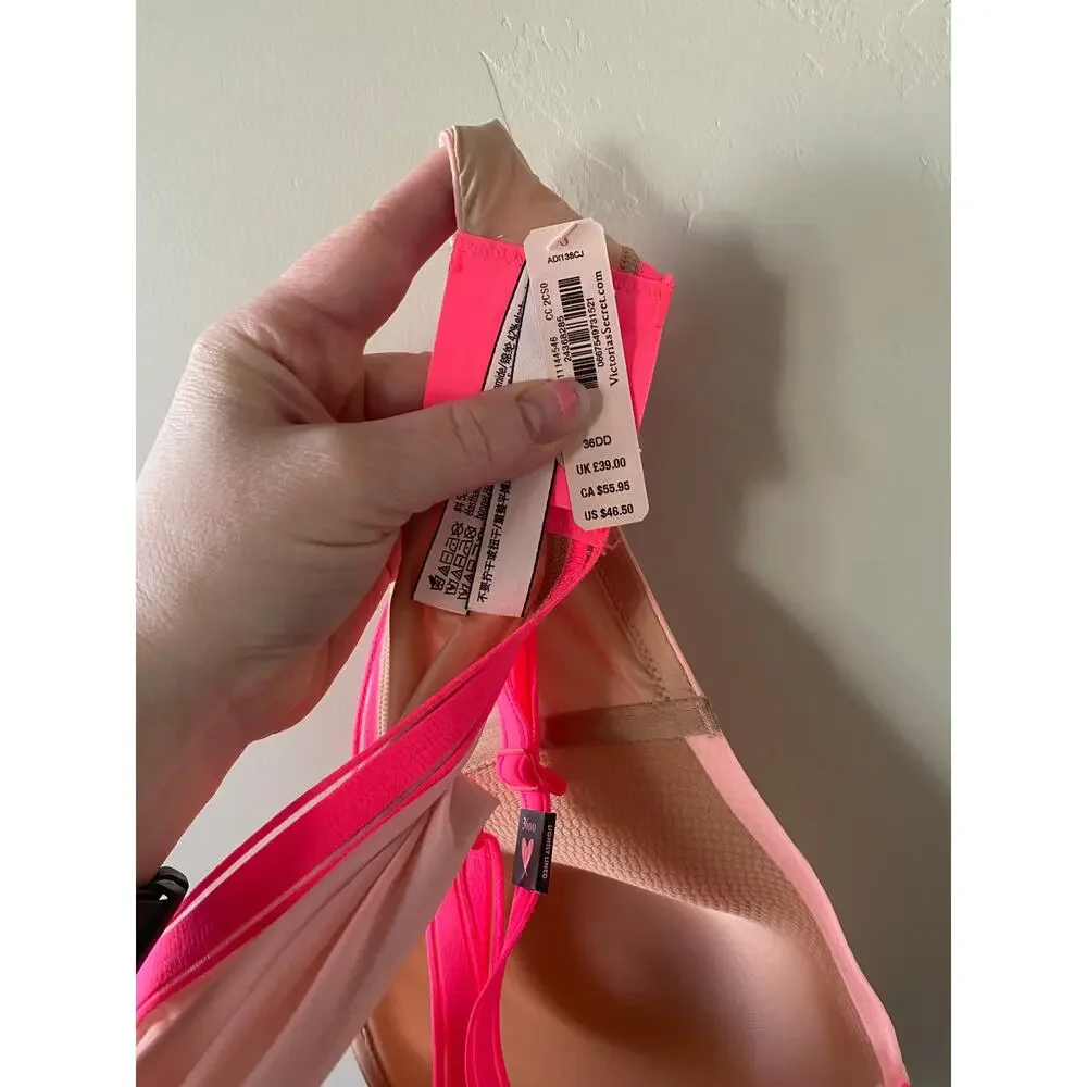 Victoria's Secret Lined Perfect Coverage Underwire Pink Bra- Size 36DD